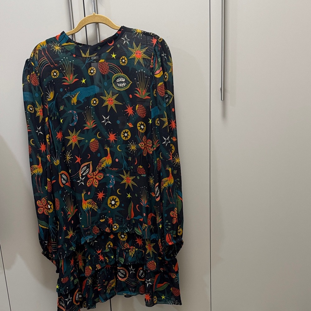 Colorful Patterned Long Sleeve Dress